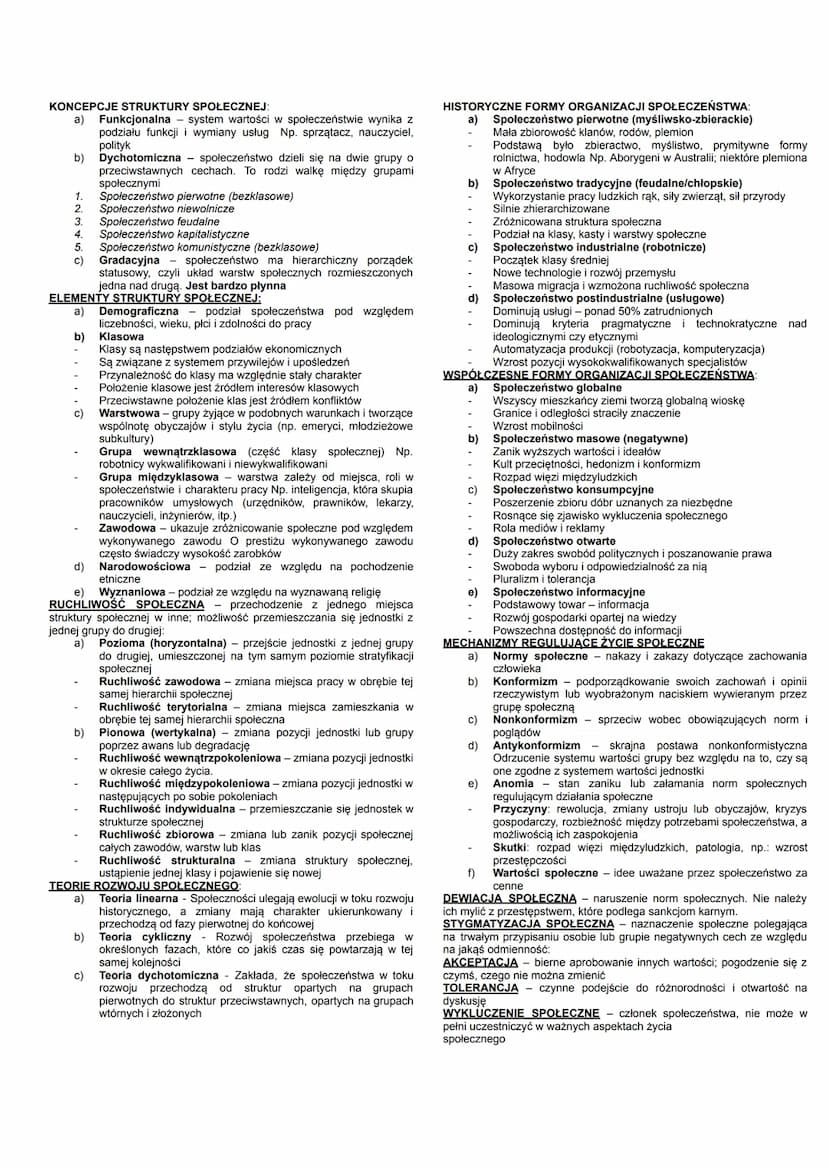 1 PODSTAWOWE TERMINY:
a)
b)
2 ROLA SPOŁECZNA - oczekiwania odnoszące się do zachowania
osoby, zajmującej daną pozycję społeczną
w strukturze