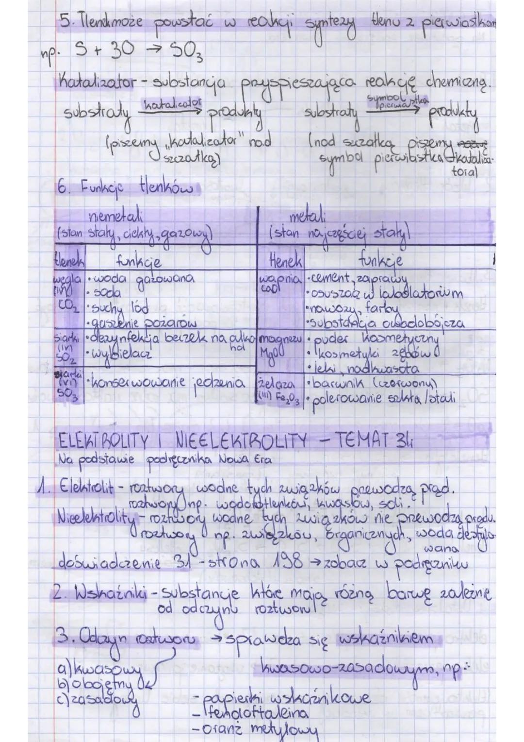 TLENKI METALI I NIEMETALI - TE MAT 33
Na podstawie podręcznika Nowa Era
1. Tlenki - połączenie tlenu z innym pierwiastkiem.
metali
tlenki
ni