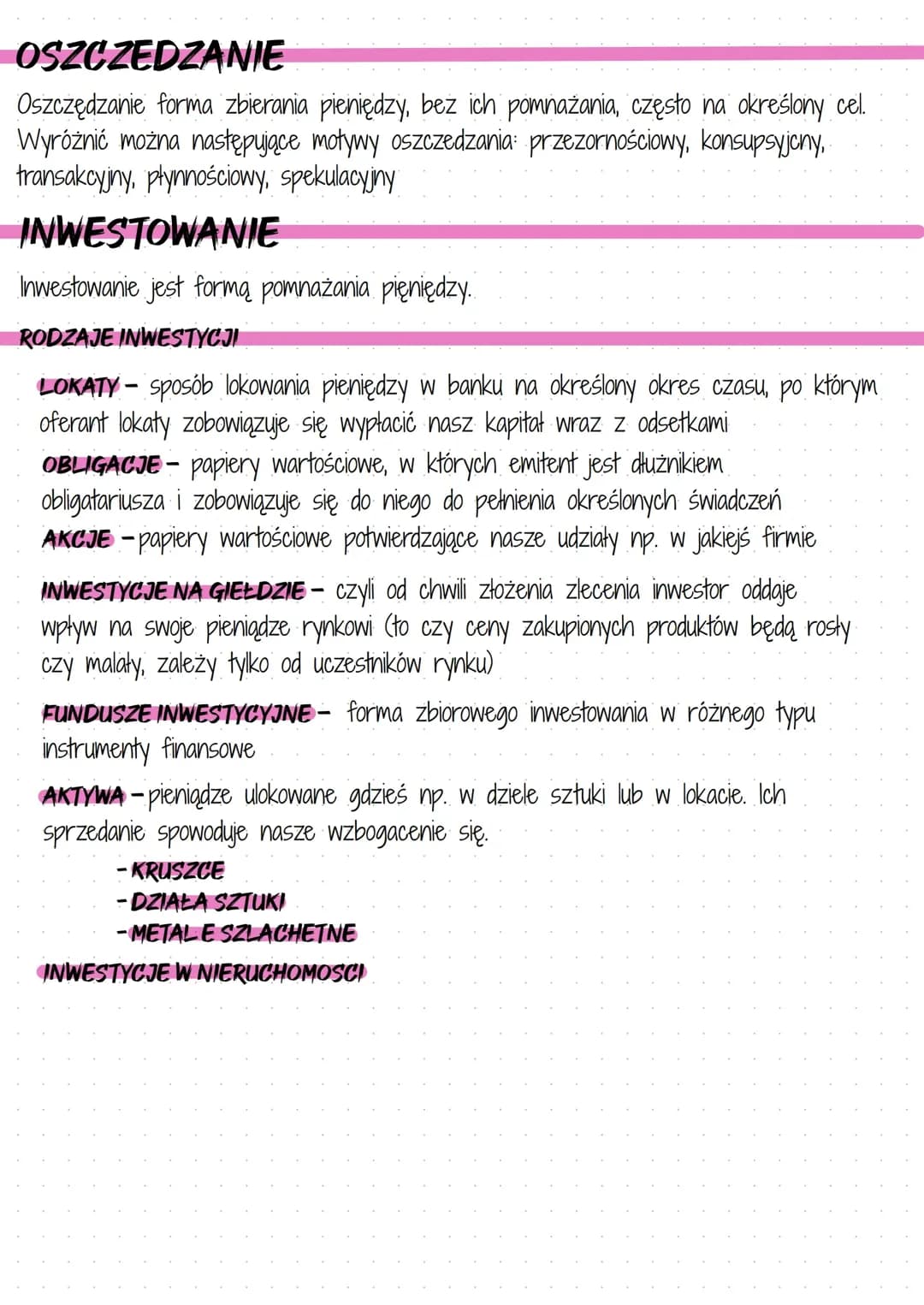 Oszczędzanie i inwestowanie 