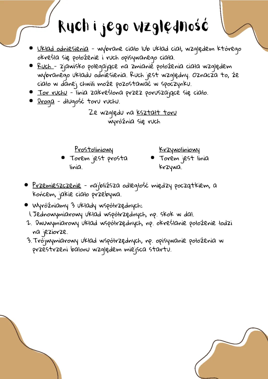 Ruch i zasada względności - Fizyka klasa 7