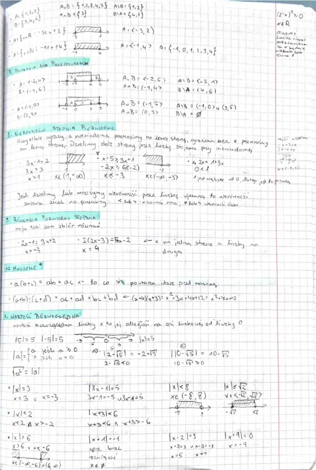 # MATEMATYKA KL.I

1. Zbiory liusbora

N-2biver his naturalnych

$N°$ 40,1,2} $N = 61,2,3... 4$ 2=$4-3-2,-1,0,1,2,3}

Q-zbile lush wymiernyc