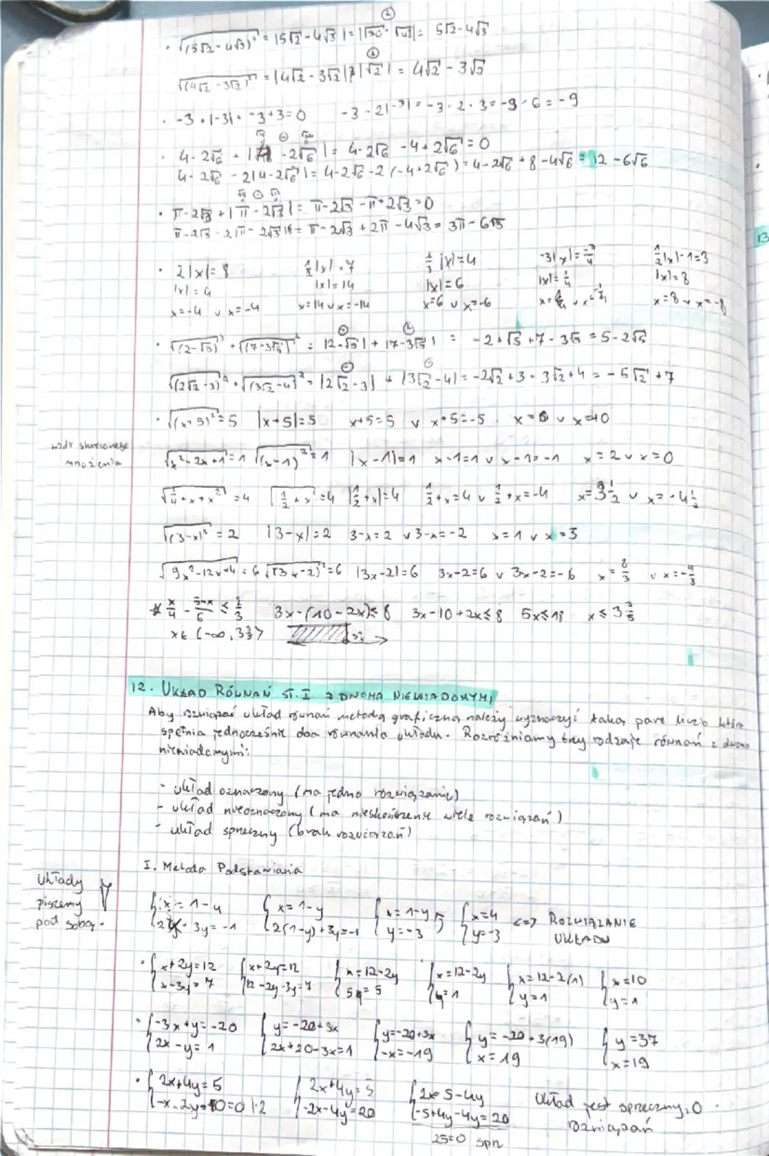 # MATEMATYKA KL.I

1. Zbiory liusbora

N-2biver his naturalnych

$N°$ 40,1,2} $N = 61,2,3... 4$ 2=$4-3-2,-1,0,1,2,3}

Q-zbile lush wymiernyc