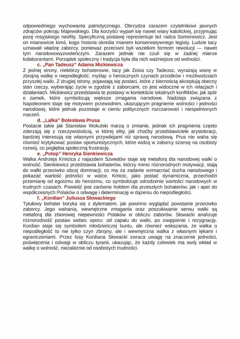 PYTANIA JAWNE
„DZIADY” CZĘŚĆ III ADAMA MICKIEWICZA
20. Losy młodzieży polskiej pod zaborami. Omów zagadnienie na
podstawie „Dziadów" cześć I