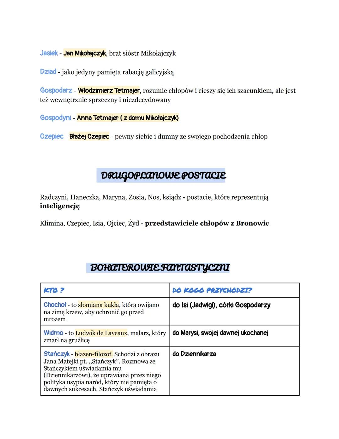 # WESELE

rodzaj literacki: dramat
gatunek literacki: dramat symboliczny

czas i miejsce akcji: 1900 r. noc listopadowa (20-21 listopada), B