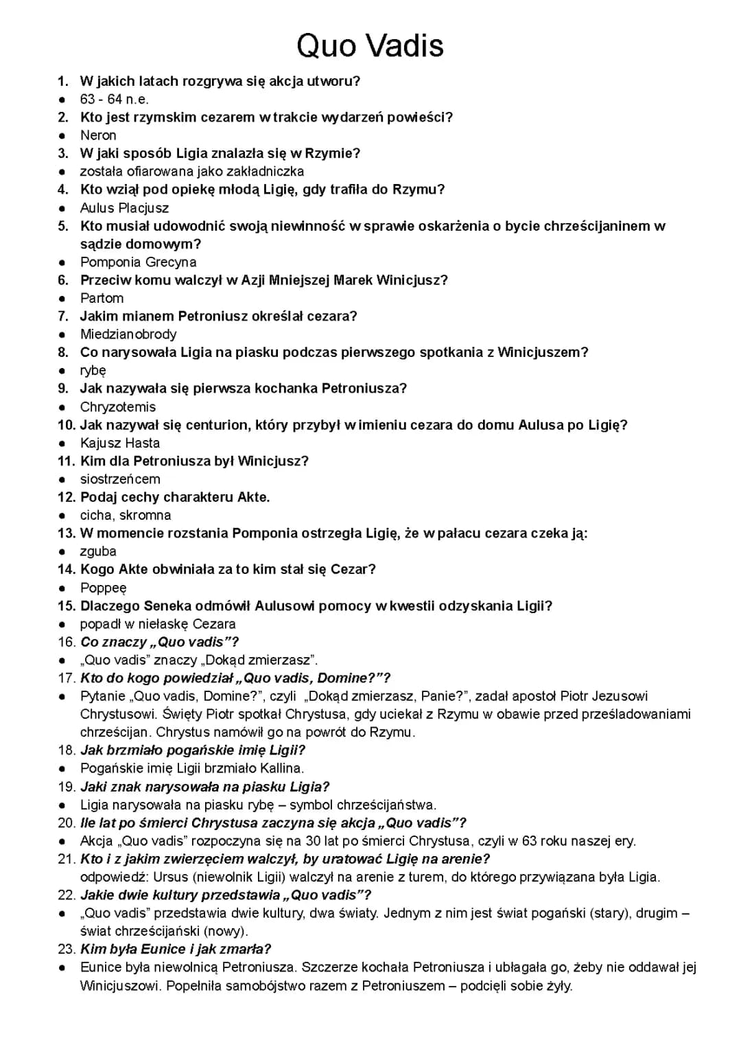 Co to jest fabula powieści Quo Vadis? Postacie i zmiana Chilon Chilonides