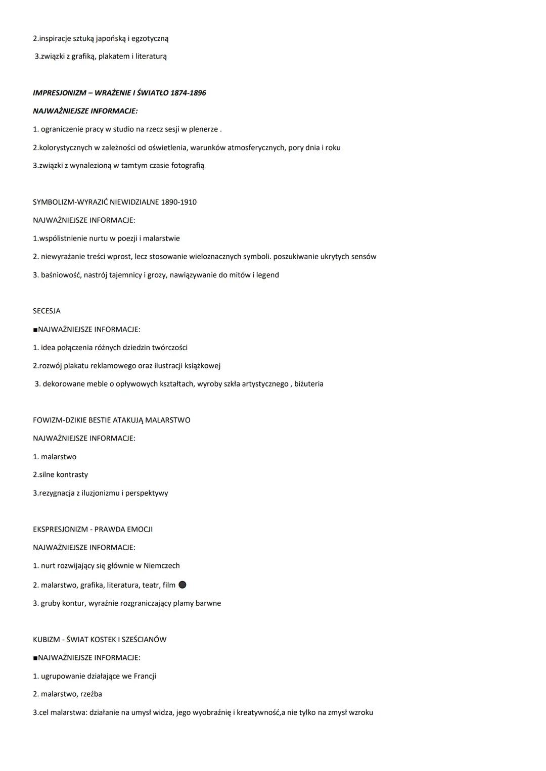 SZTUKA PREHISTORYCZNA - POCZĄTKI TWÓRCZOŚCI
NAJWAŻNIEJSZE INFORMACJE:
1.naczynia z gliny, przedmioty użytkowe, narzędzia (kamienne, kościane