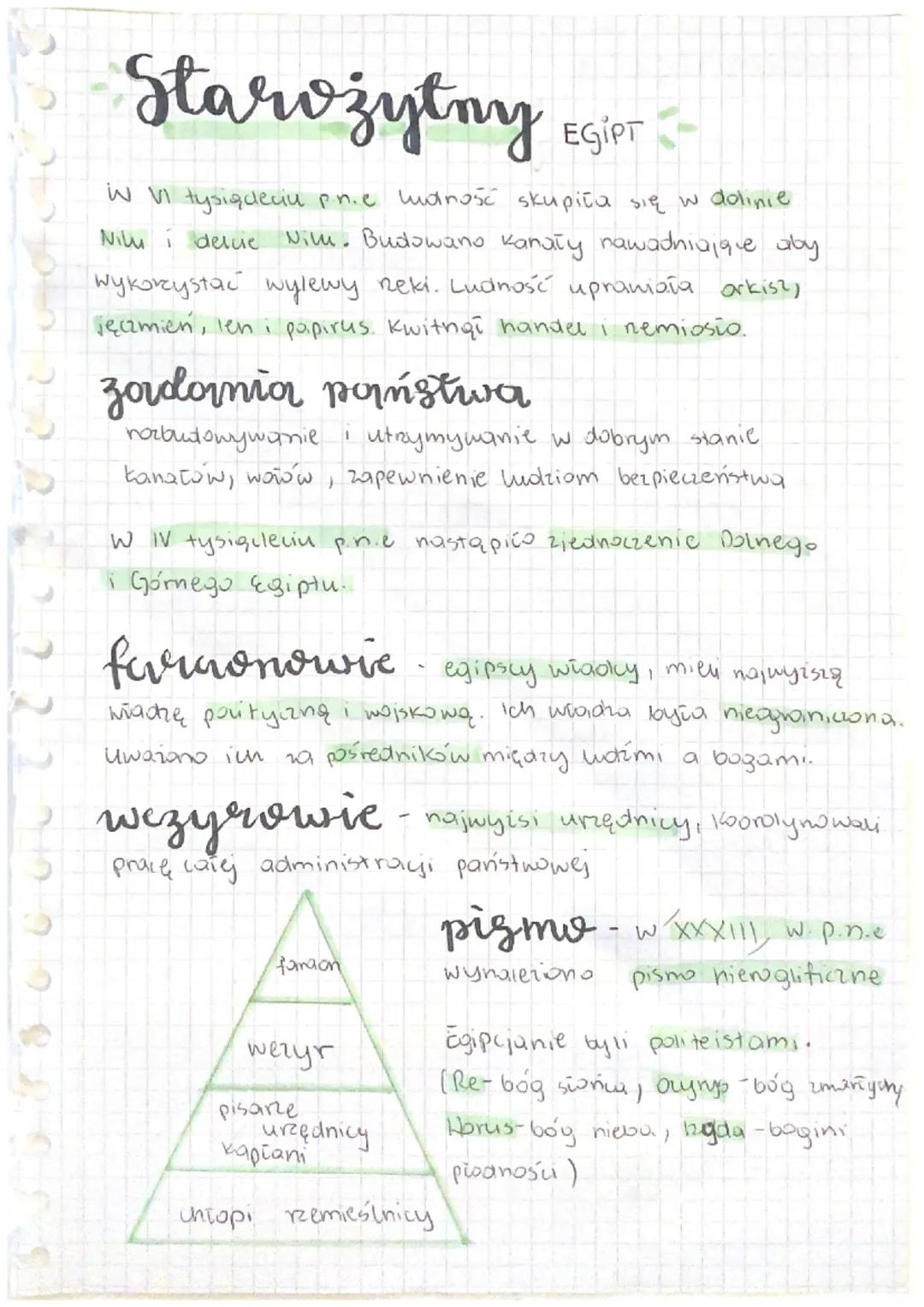 Starożytny EGIPT
W VI tysiądeciu p.n.e ludność skupiła się w dolinie
Nilu i delcie Nim. Budowano Kanały nawadniająue aby
wykorzystać wylewy 