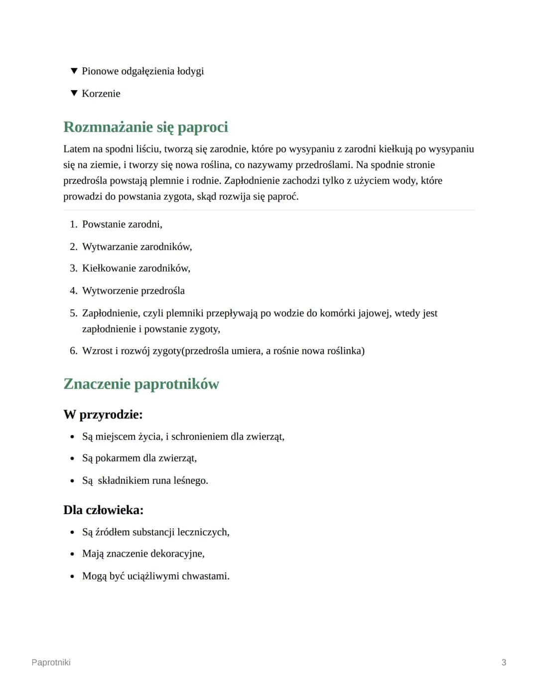 Paprotniki
Środowisko życia paprotników,
Budowa paprotników,
Rozmnażanie się paproci,
Znaczenie paprotników w przyrodzie i dla człowieka.
Śr