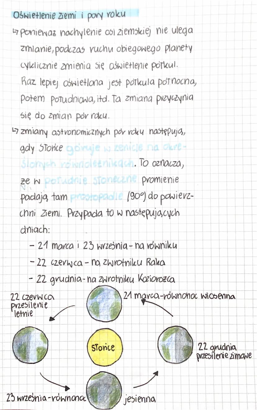 ruch Obingowy
oprócz tego, ze Ziemia obraca się wokoT własnej osi
(ruch obrotowy), to równiez obiega Stonice. Ten
ruch nazywamy ruchem obieg