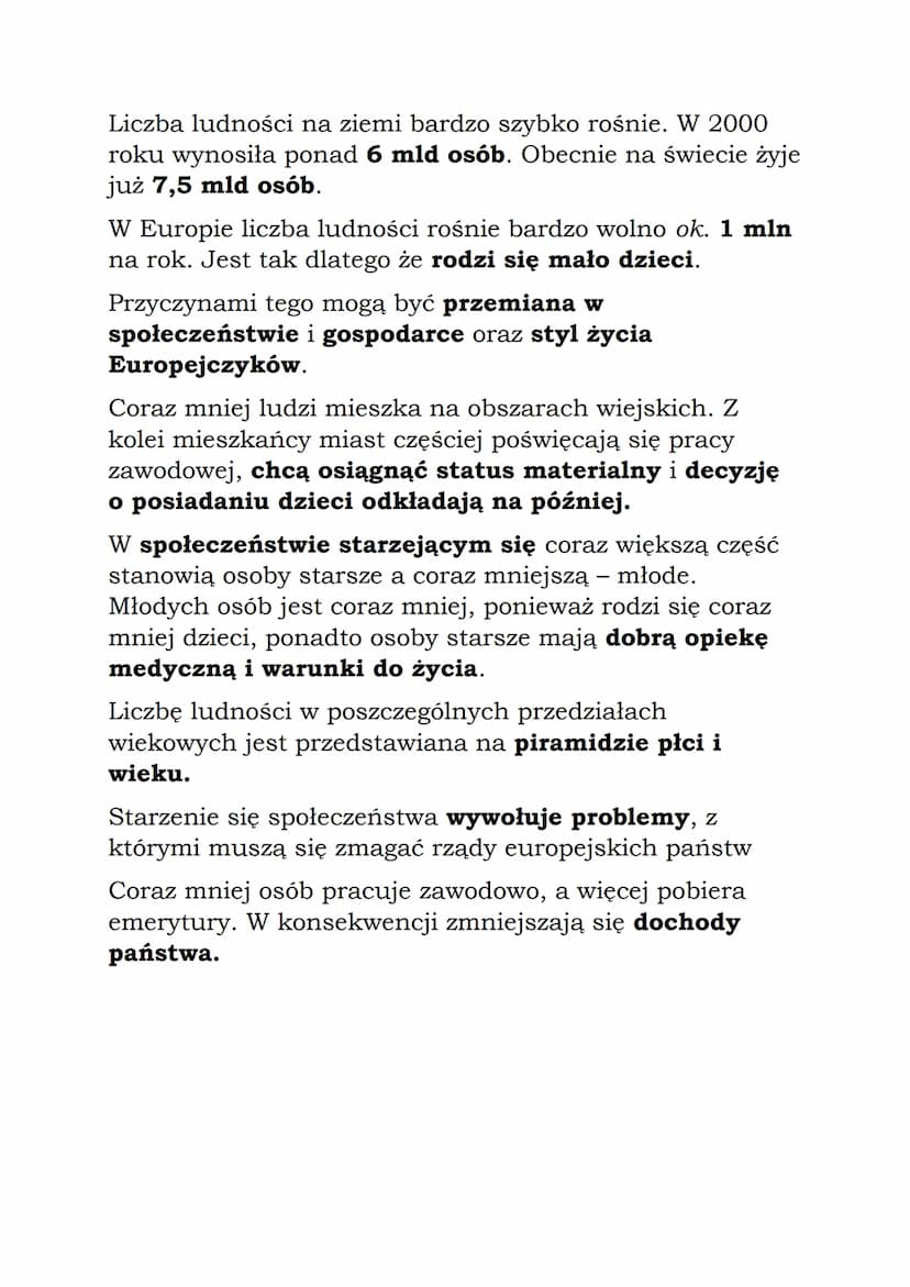 Rozmieszczenie ludności
Starzenie się społeczeństw
Liczbę ludności przypadająca na danym obszarze na
jednostkę powierzchni nazywamy gęstości