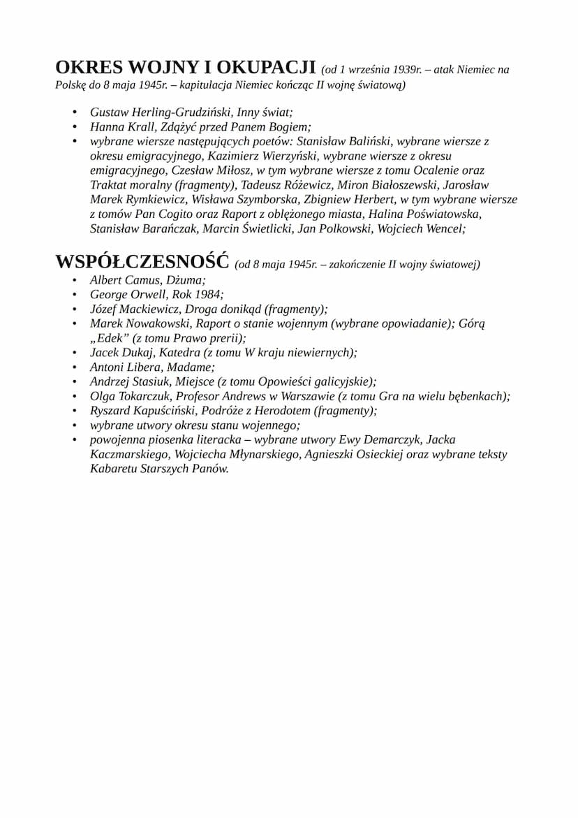 STAROŻYTNOŚĆ (ANTYK) (od ok. 4000 p.n.e. – wynalezienie pisma do 476r.
n.e. - upadek cesarstwa zachodniorzymskiego)
•
•
Biblia, w tym fragme