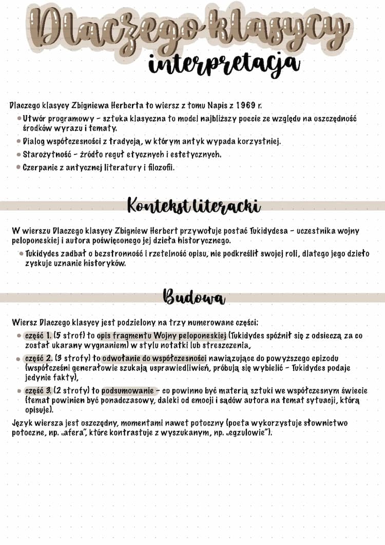 Know Dlaczego klasycy - interpretacja  thumbnail