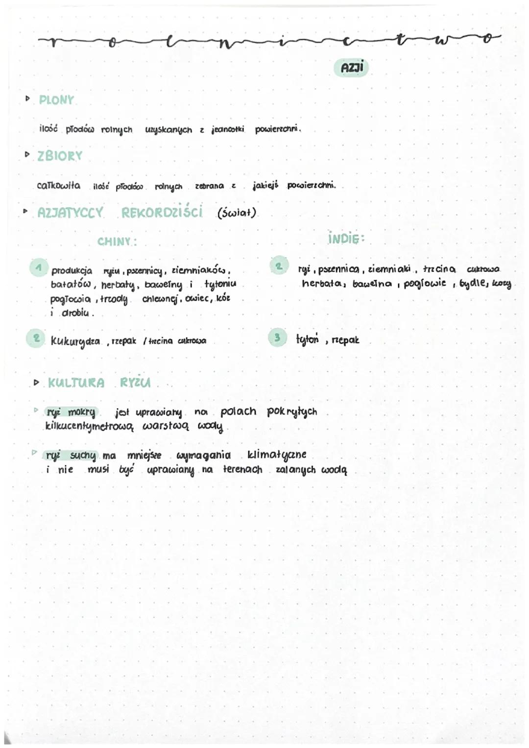 ▷ PLONY.
ilość płodów rolnych uzyskanych z jednostki powierzchni.
▸ ZBIORY
catkowita ilość płodów rolnych zebrana z jakiejś powierzchni.
▸ A