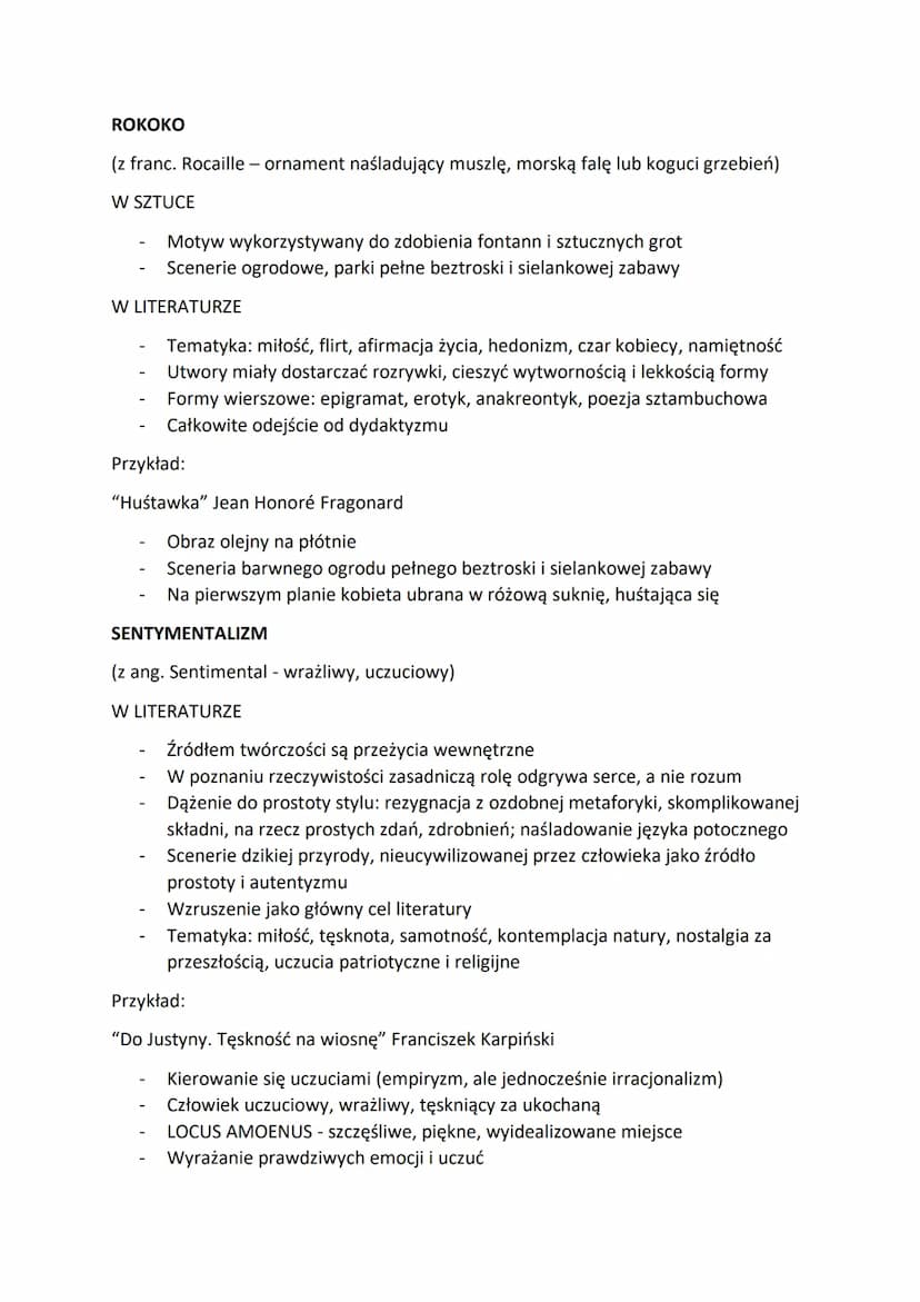 Oświecenie - ramy czasowe
Początek - schyłek XVII w./1. połowa XVIII w. (pierwsze tendencje w Anglii)
Koniec - lata 1789-1799- Wielka Rewolu