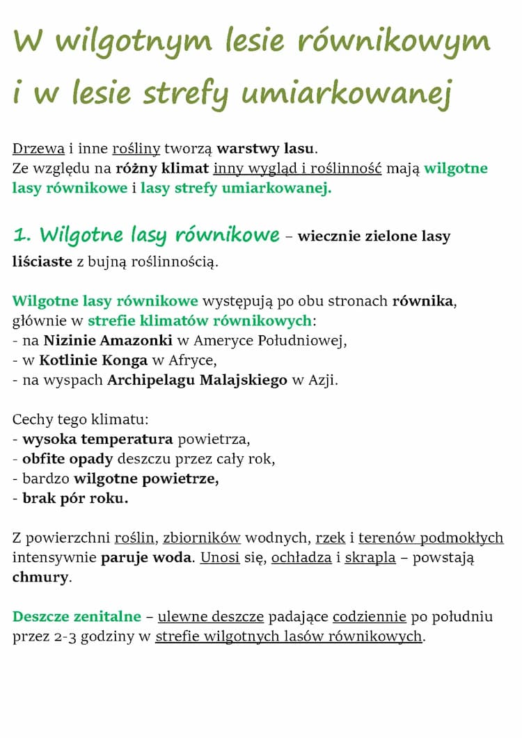 Know W wilgotnym lesie równikowym i w lesie strefy umiarkowanej (NE kl 5) thumbnail
