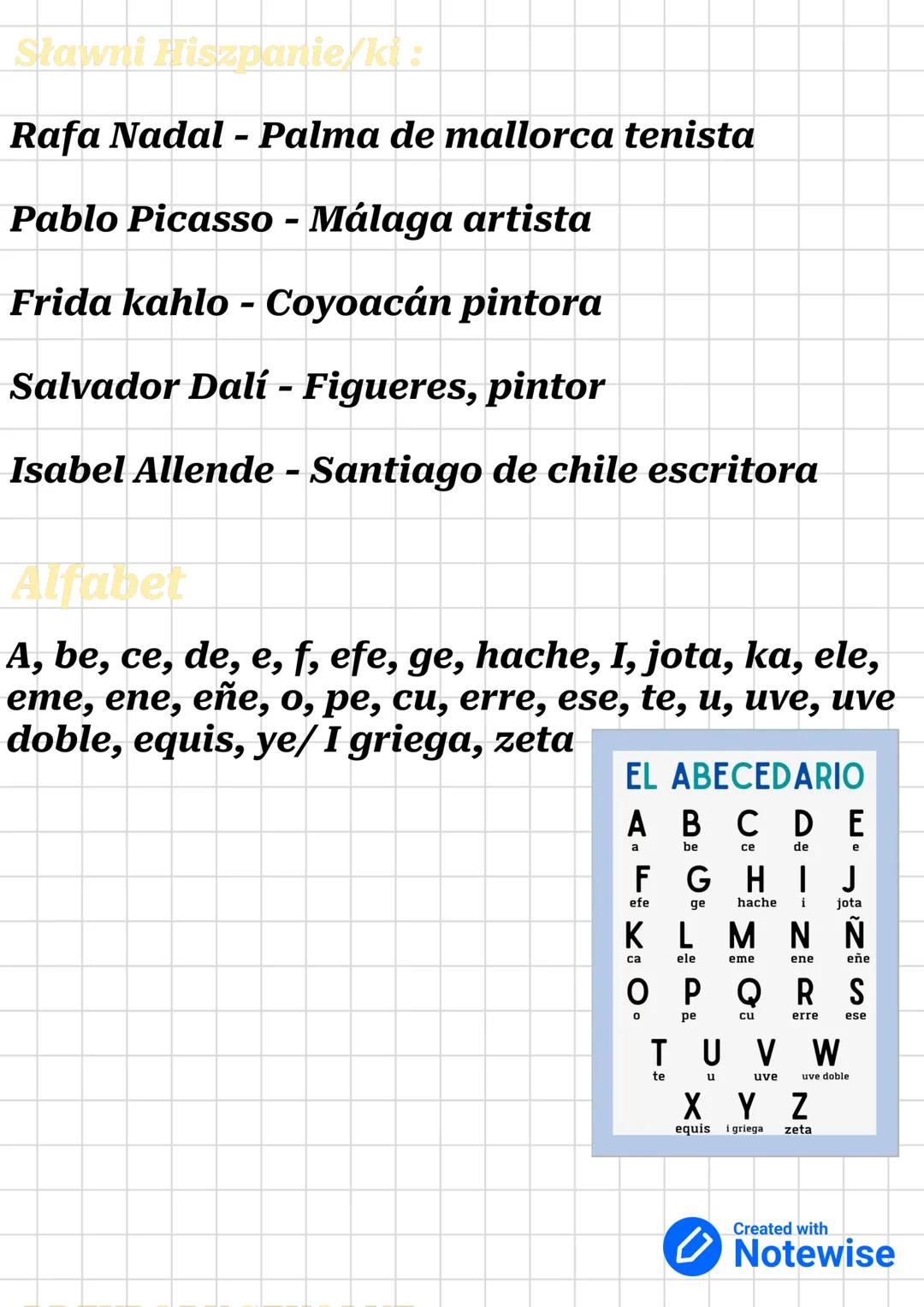 # Język

# Hiszpański

Powtórzenie wiadomości z działu o

# Kraje w których mówi się po
# Hiszpańsku :

## El mundo hispano

El español es l