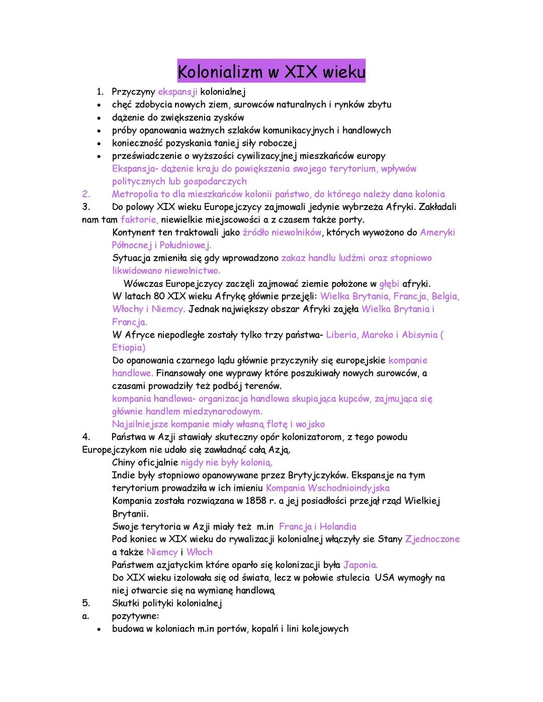 Wpływ kolonializmu na świat w XIX wieku