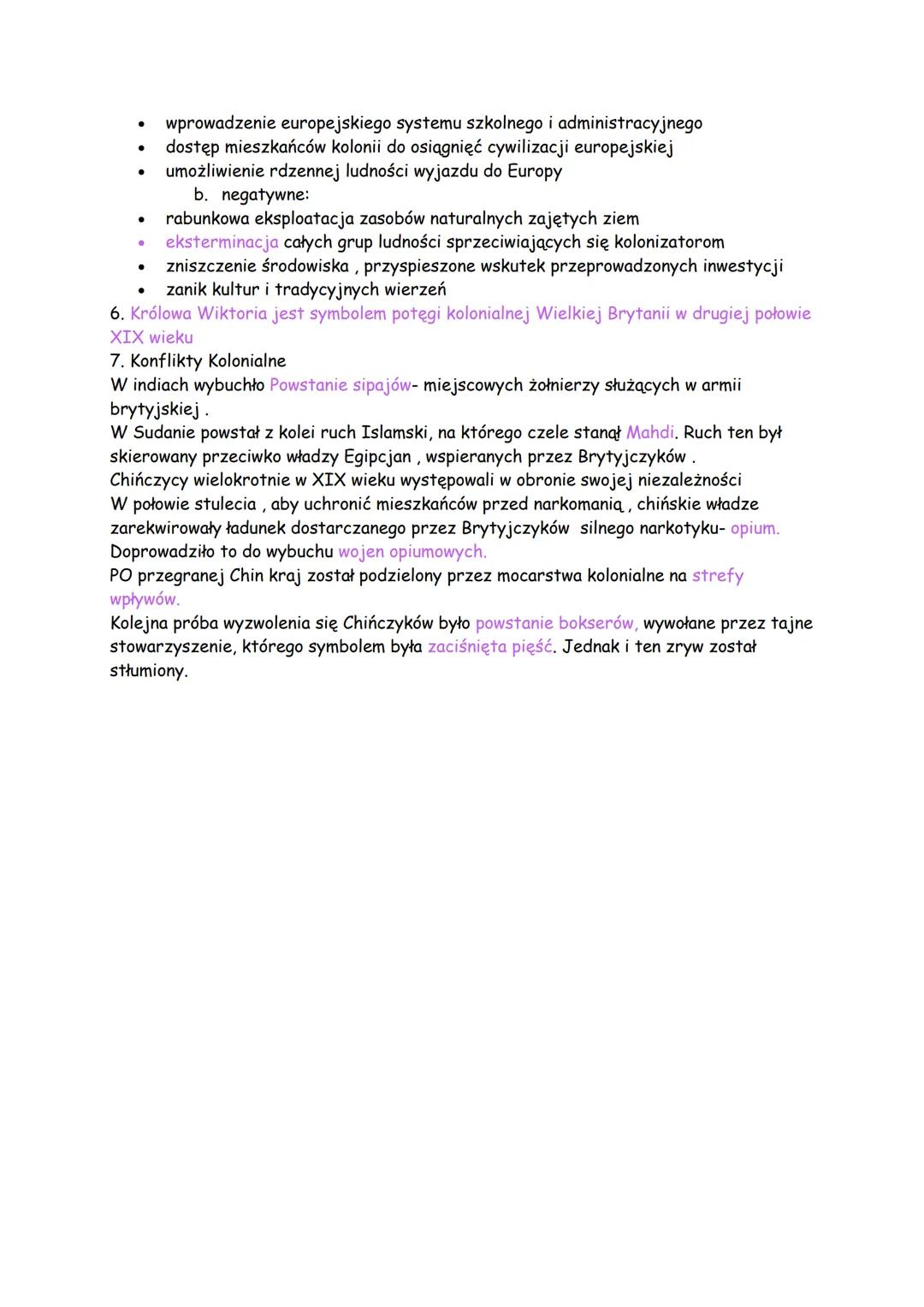 2.
3.
Kolonializm w XIX wieku
1. Przyczyny ekspansji kolonialnej
•
•
•
•
chęć zdobycia nowych ziem, surowców naturalnych i rynków zbytu
dąże