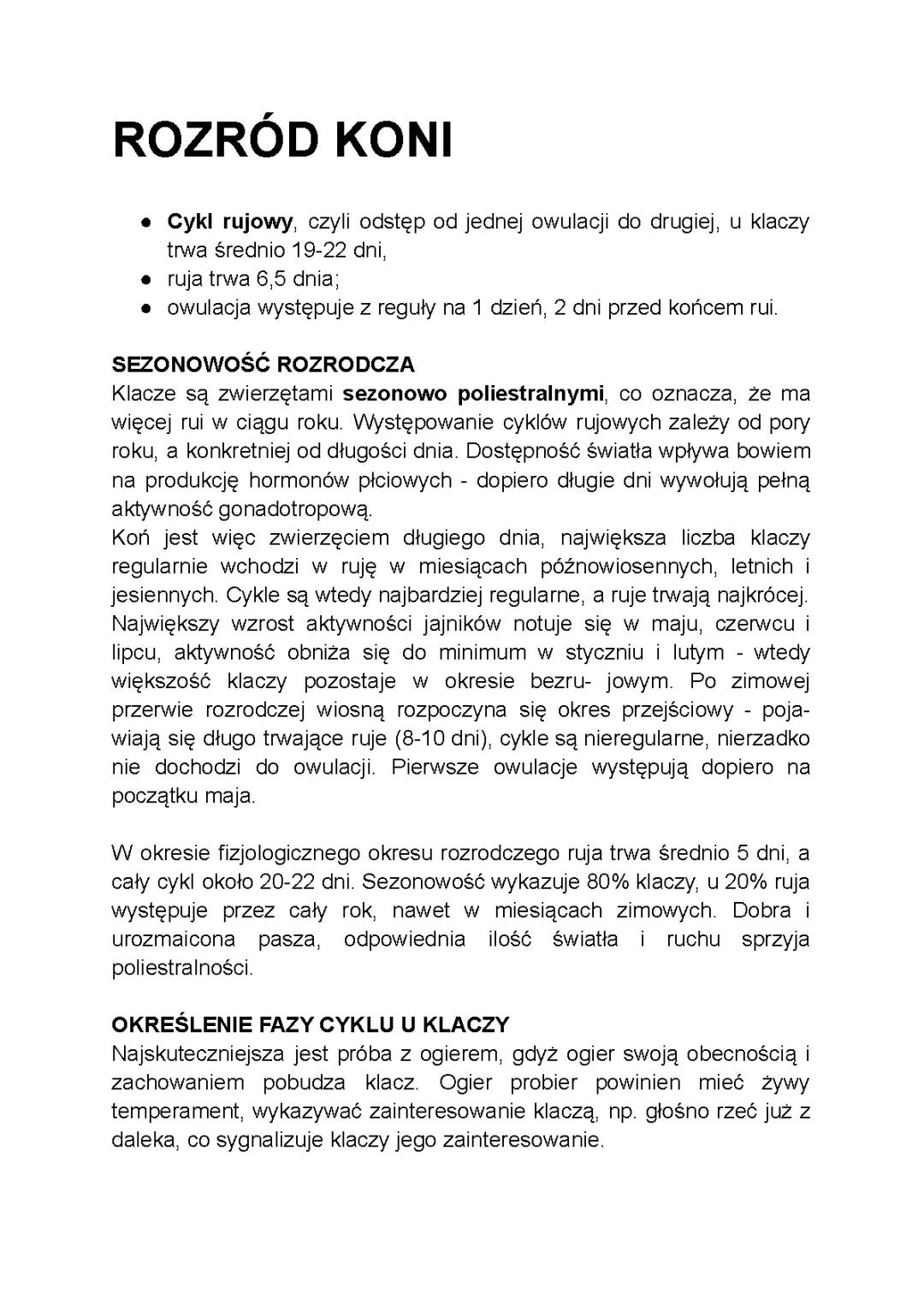 Rozród Koni – Poradnik dla Techników Weterynarii