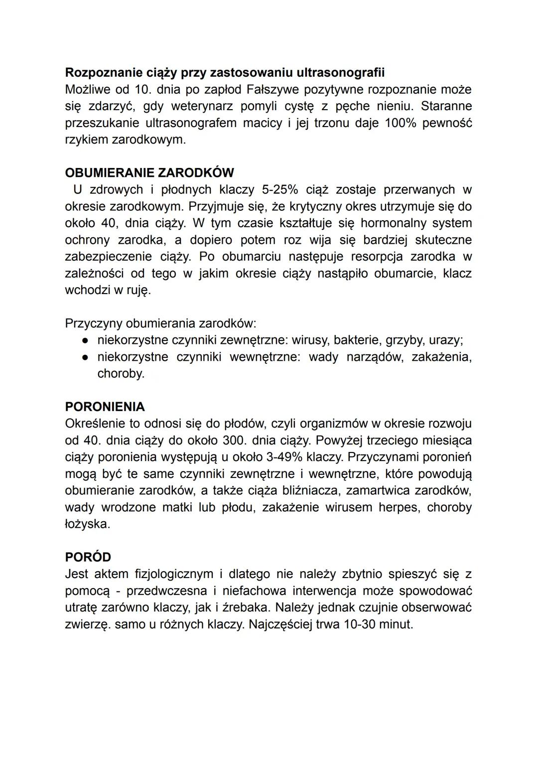 ROZRÓD KONI
• Cykl rujowy, czyli odstęp od jednej owulacji do drugiej, u klaczy
trwa średnio 19-22 dni,
ruja trwa 6,5 dnia;
• owulacja wystę
