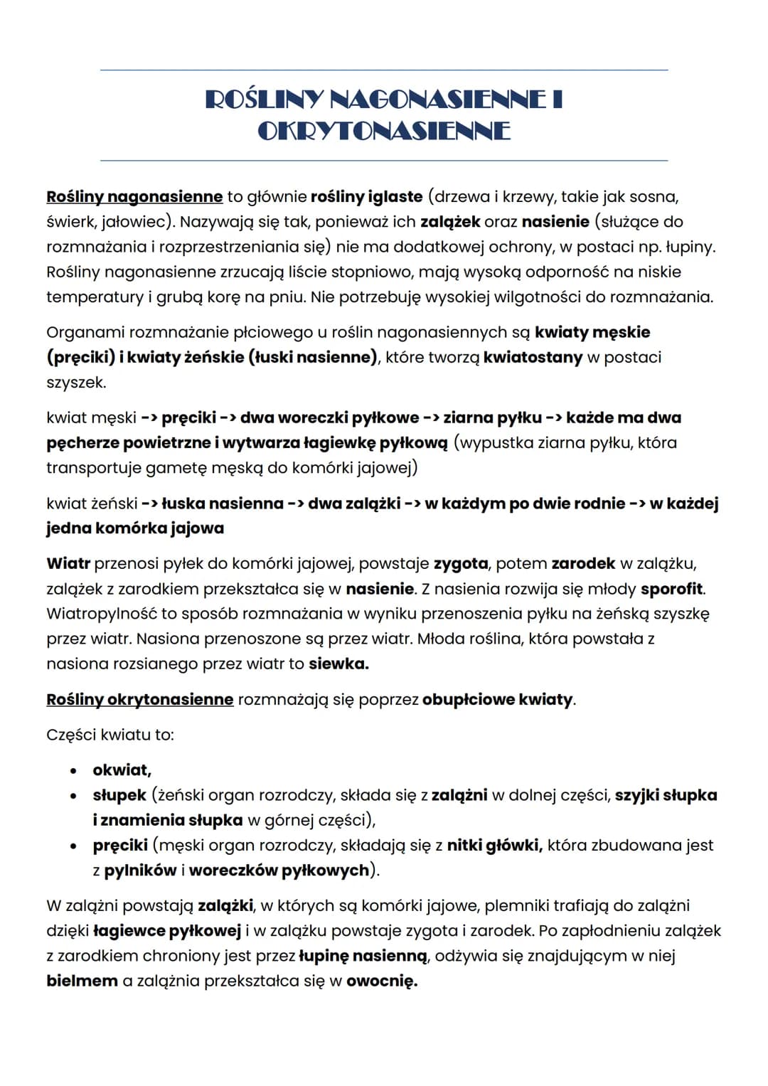 ROŚLINY NAGONASIENNE I
Rośliny nagonasienne to głównie rośliny iglaste (drzewa i krzewy, takie jak sosna,
świerk, jałowiec). Nazywają się ta