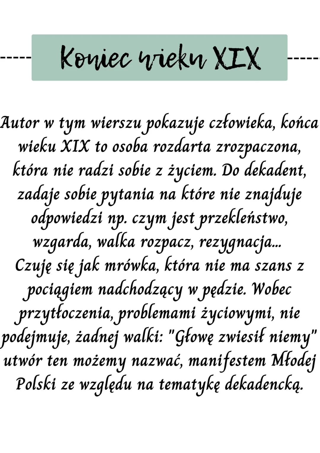 Kazimierz
Przerwa
Tetmajet
Koniec wieku XIX
Ervia l'arte
Nie wierzę w nic...
Melodia mgieł nocnych (wond
Czarnym stawem Gąsienicowym)
Lubię 
