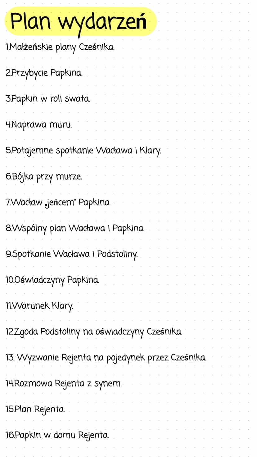 Zemsta
Streszczenie
Akcja toczy się na zamku, który podzielony jest na dwie
części murem. Jedna część należy do Cześnika Macieja
Raptusiewic