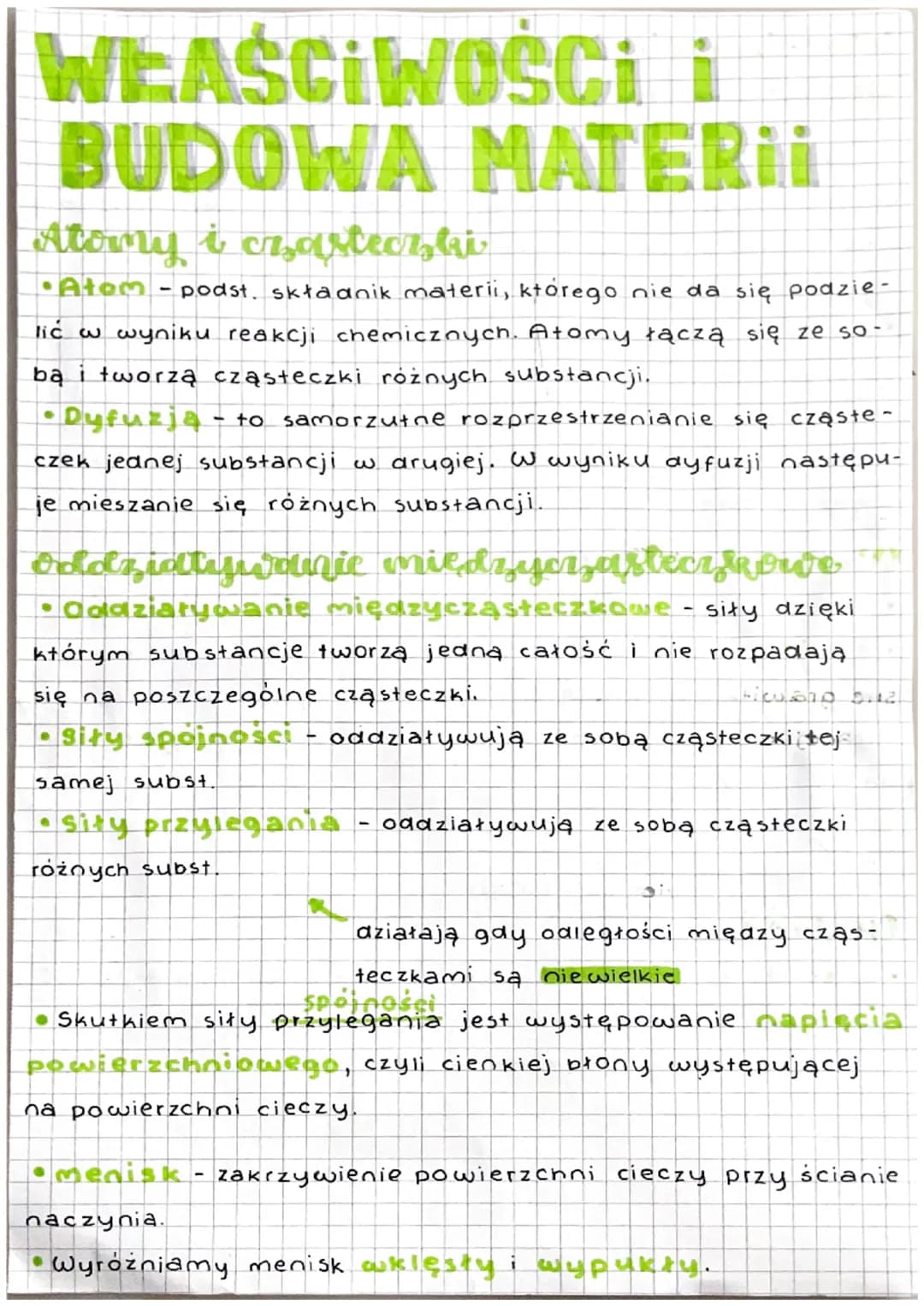 WEAŚCIWOŚCI i
BUDOWA MATERII
Atomy i czarteczki
•Atom - podst, składnik materii, którego nie da się podzie-
lić w wyniku reakcji chemicznych