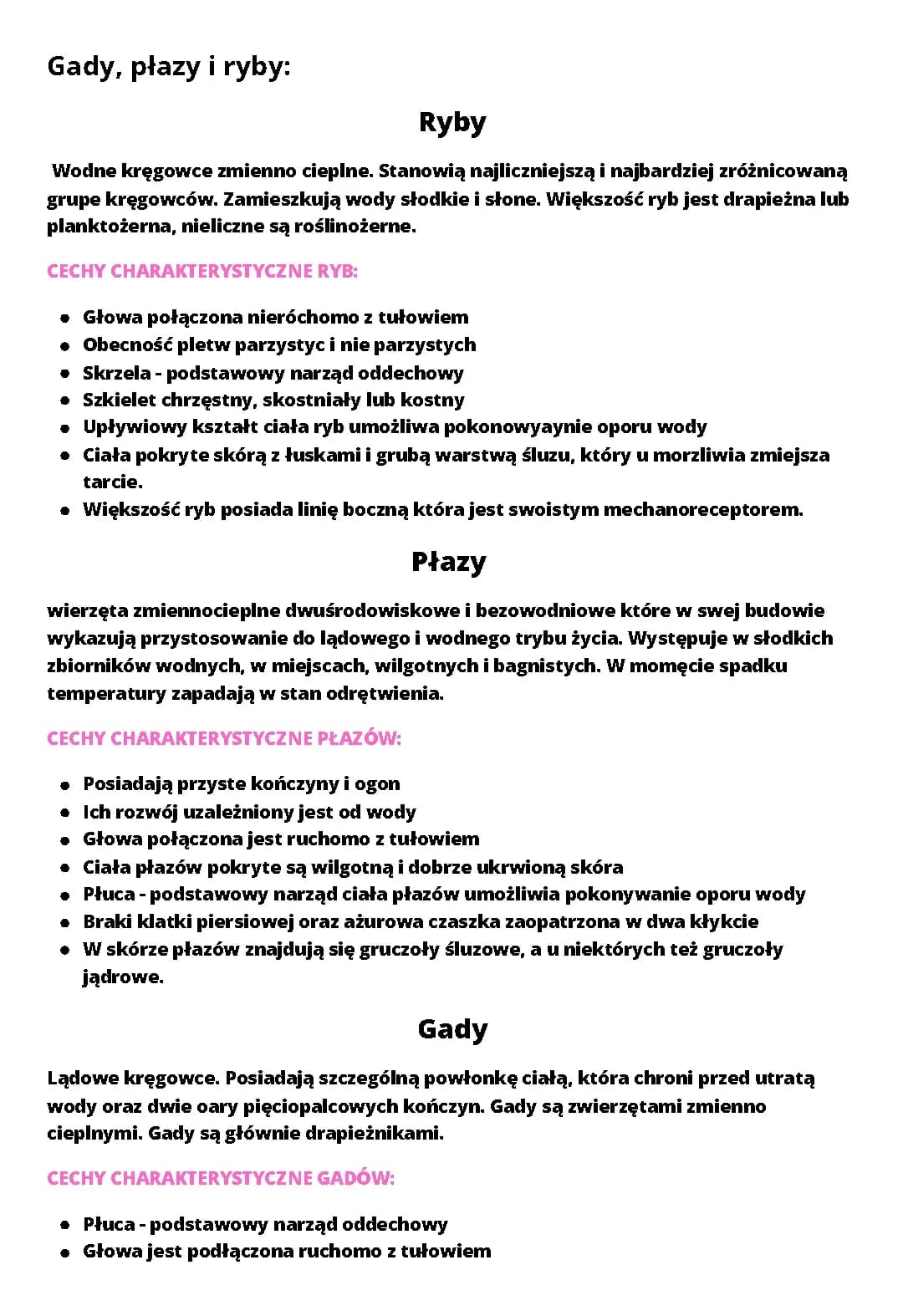 Ryby,płazy i gady 