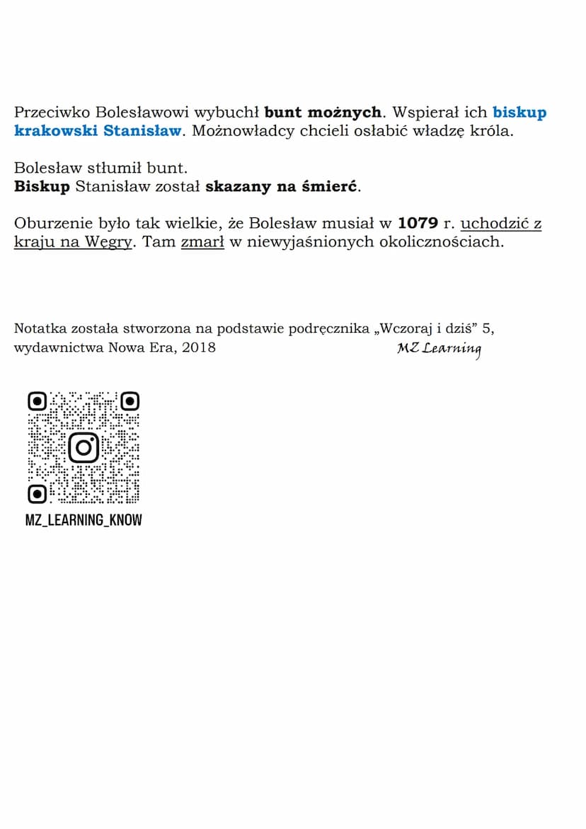 MZ_LEARNING_KNOW
Kryzys i odbudowa
państwa polskiego
Klasa 5, Wczoraj i dziś, Nowa Era
Kryzys państwa pierwszych Piastów
Mieszko II - król P
