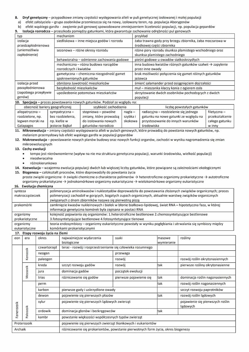 1.
c) teoria ewolucji Darwina -ewolucja jest możliwa dzięki zmienności organizmów; zmienność organizmów, cechy przodków podlegają
dziedzicze
