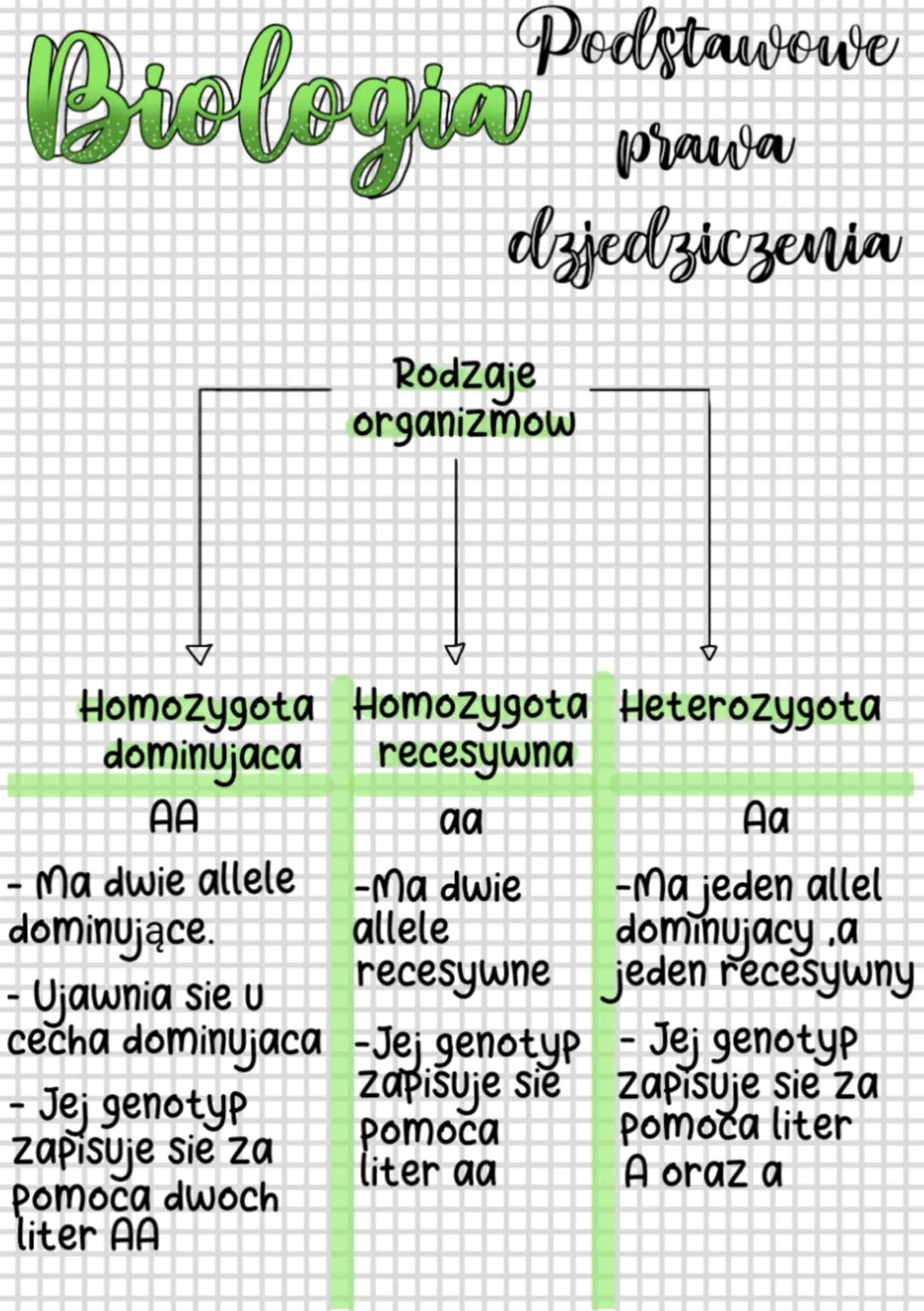 Podstawowe prawa dziedziczne - BIOLOGIA