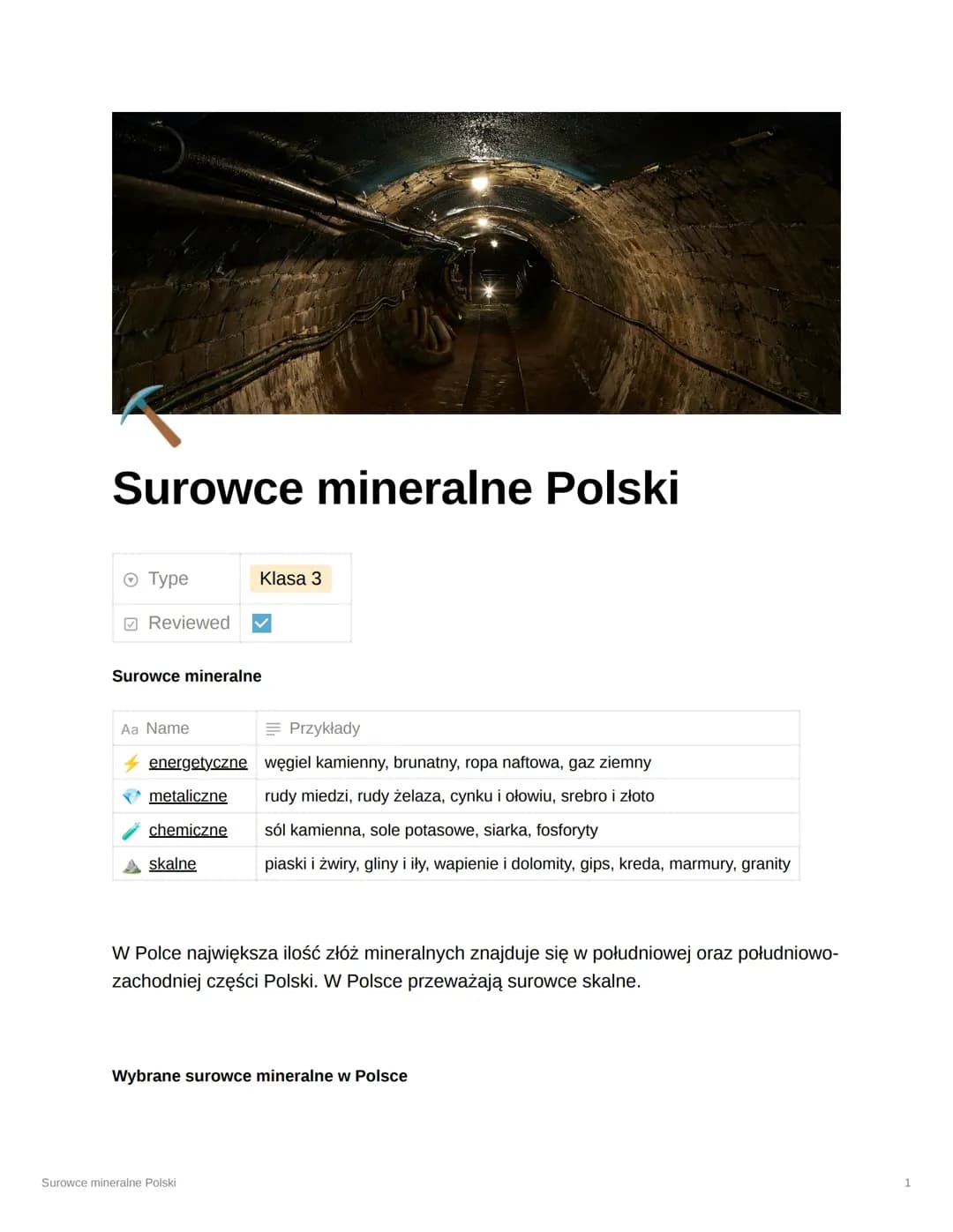 Surowce mineralne Polski