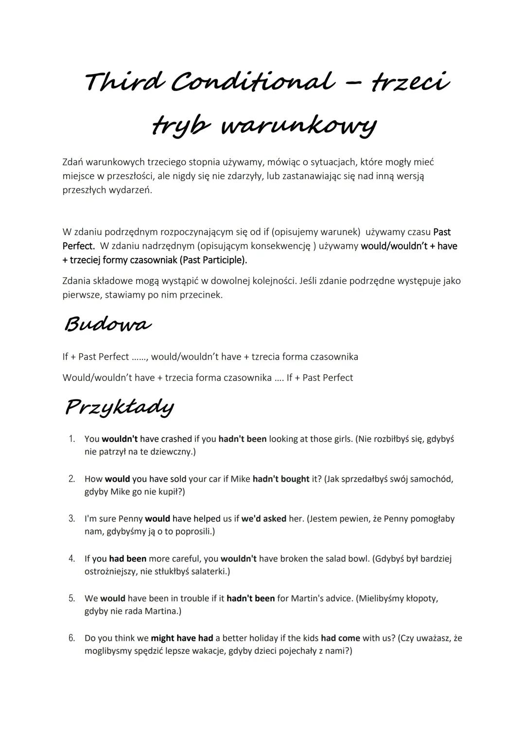 Trzeci tryb warunkowy - Third Conditional: Proste wyjaśnienie i użycie