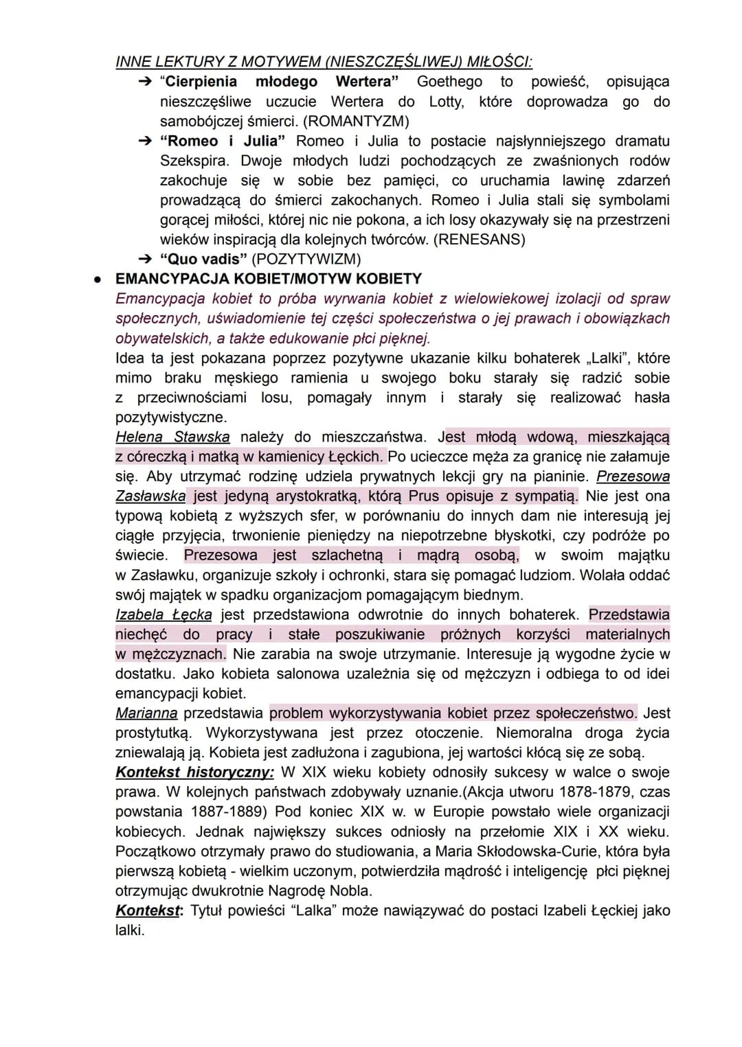 •
PATRIOTYZM
Motywy "Lalka"
Ignacy Rzecki jest wiernym patriotą. Popiera on politykę Napoleona. W swoich
pamiętnikach nawiązuje do wielu his