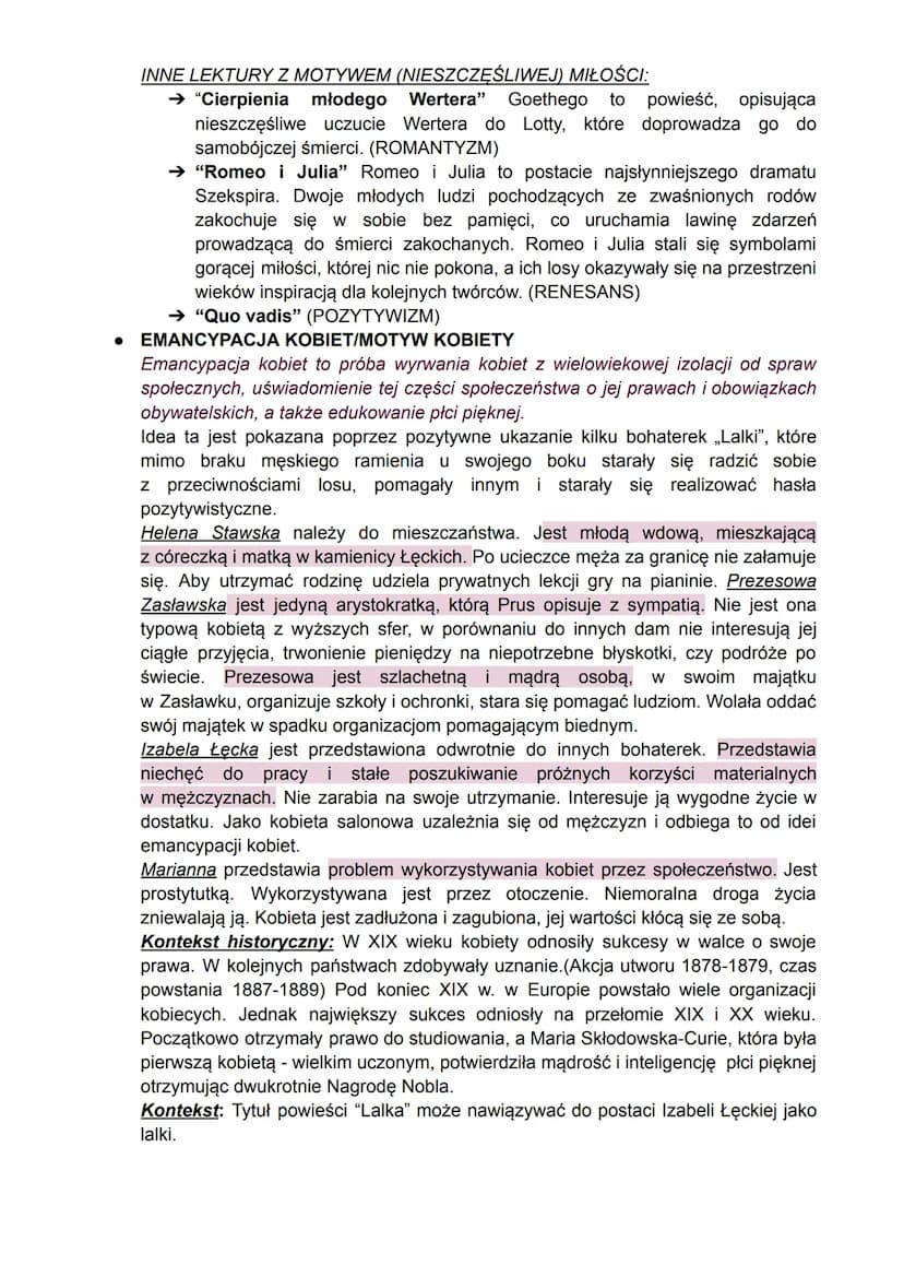 •
PATRIOTYZM
Motywy "Lalka"
Ignacy Rzecki jest wiernym patriotą. Popiera on politykę Napoleona. W swoich
pamiętnikach nawiązuje do wielu his