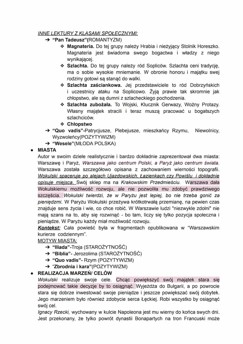 •
PATRIOTYZM
Motywy "Lalka"
Ignacy Rzecki jest wiernym patriotą. Popiera on politykę Napoleona. W swoich
pamiętnikach nawiązuje do wielu his