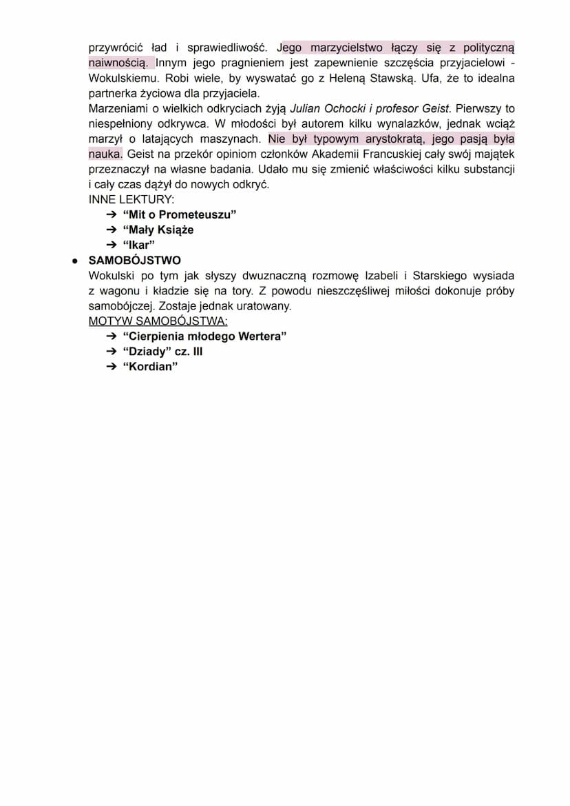 •
PATRIOTYZM
Motywy "Lalka"
Ignacy Rzecki jest wiernym patriotą. Popiera on politykę Napoleona. W swoich
pamiętnikach nawiązuje do wielu his