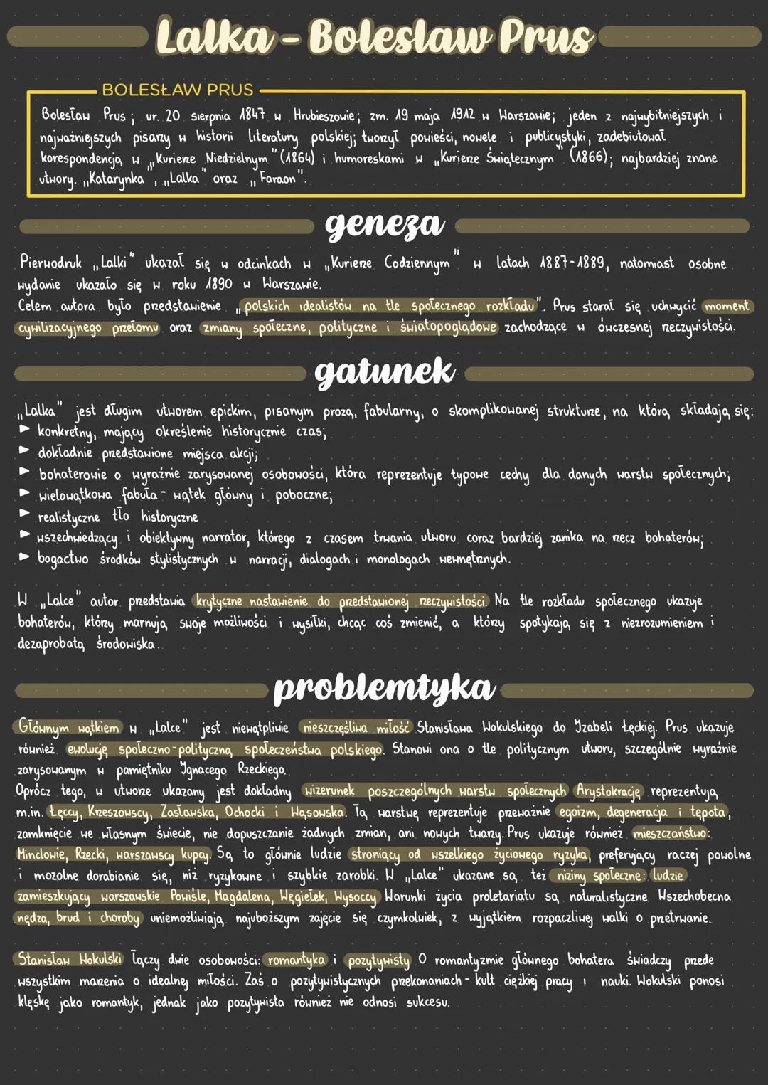 Lalka-Boleslaw Prus
BOLESŁAW PRUS
Bolesław Prus; ur. 20 sierpnia 1847 w Hrubieszowie; zm. 19 maja 1912 w Warszawie; jeden z najwybitniejszyc