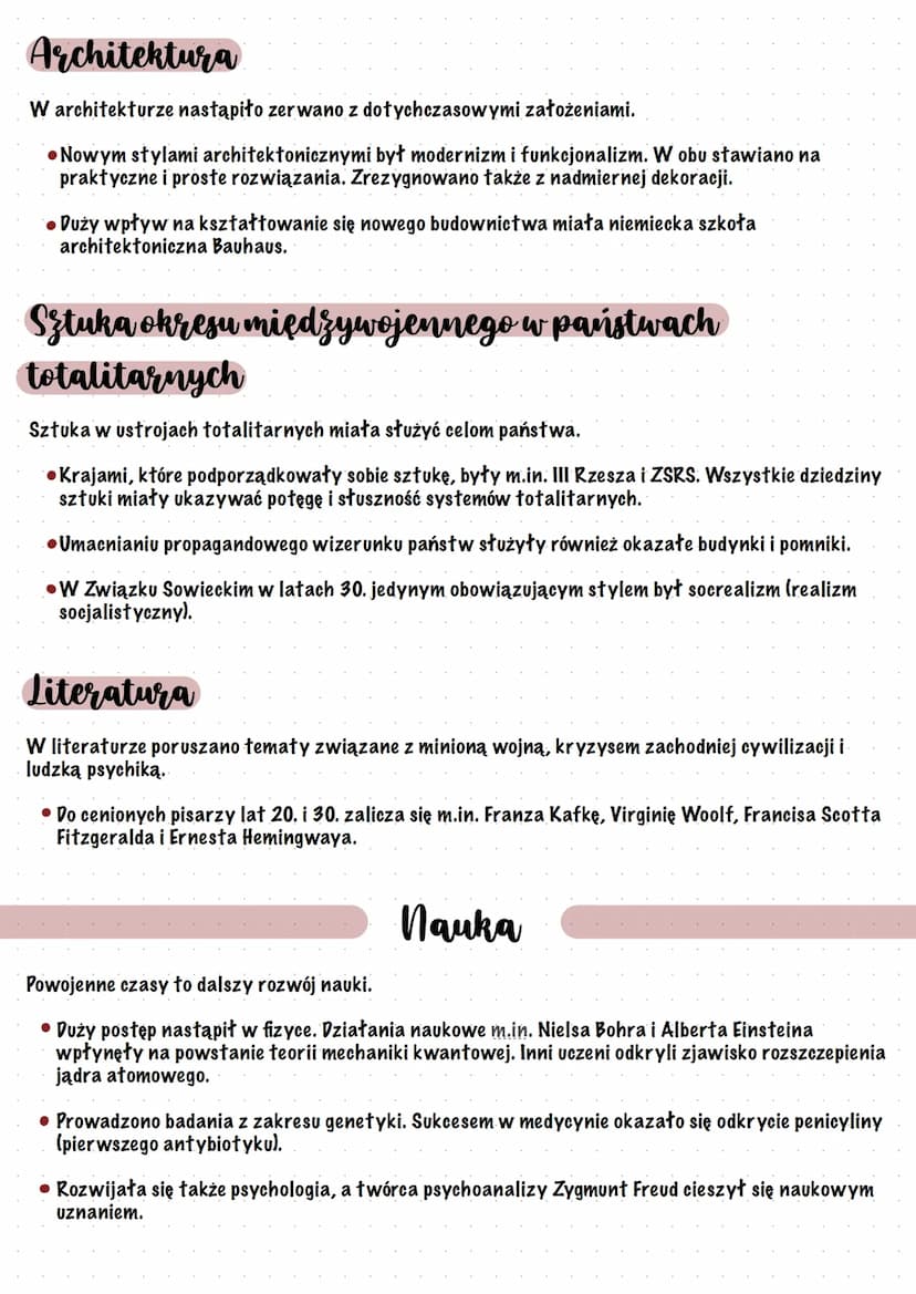 Kultura i nauka okresu
międzywojennego
Kultura okresu międzywojennego to przede wszystkim rozwój kultury masowej.
I wojna światowa przyczyni