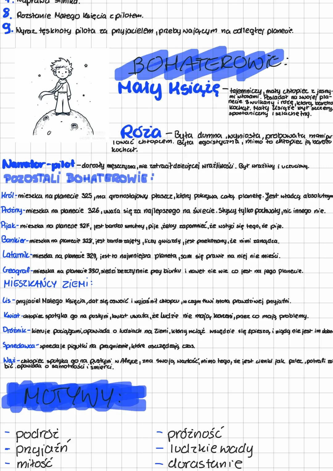 --- OCR Start ---
Mały książę
rodzaj literacki: epika
gatunek literacki filozoficzna baśń
autor: Antoine de Saint-Exupéry
Czas i miejsce akc