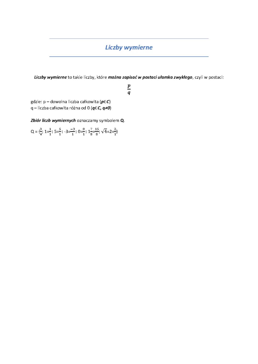 Liczby wymierne