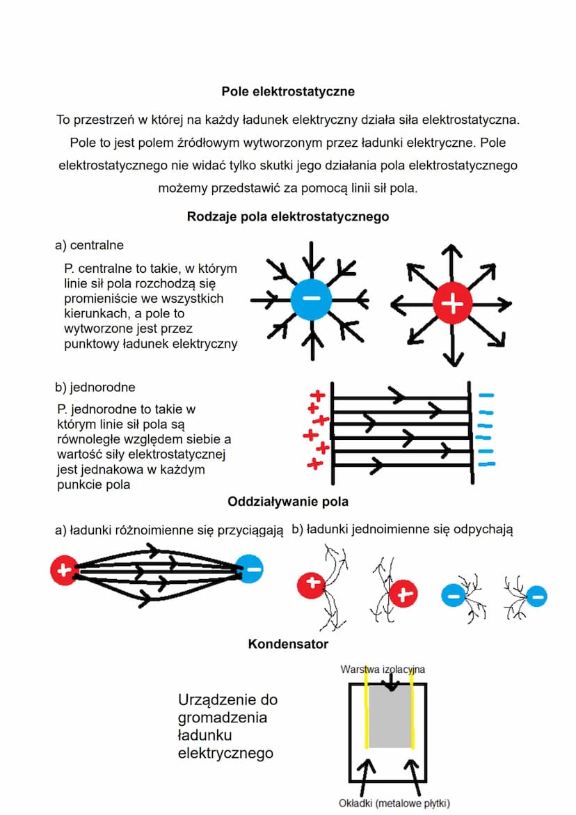 Elektrostatyka
To część nauki o elektryczności, która dotyczy oddziaływań i właściwości
ładunków elektryczności w stanie spoczynku.
Przykład