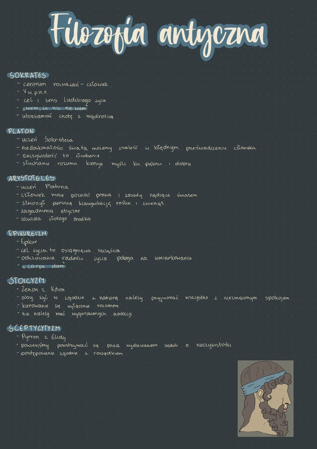 SOKRATES
- centrum.
- Vw.p.n.e.
- cel i sens ludzkiego życia
Filozofia antyczna
PLATON
- i wiem, że nic nie wiem.
- utorsamiai chotę 2 mądro