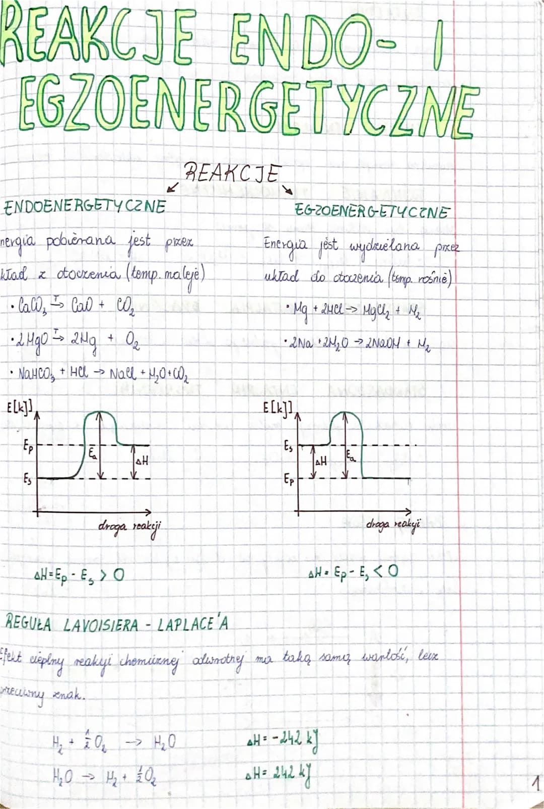 REAKCJE ENDO-
EGZOENERGETYCZNE
REAKCJE
ENDOENERGETYCZNE
nergia pobierana jest przex
kład z otoczenia (tomp. malejë)
•Call, Cal + CO₂
• 2 MgO