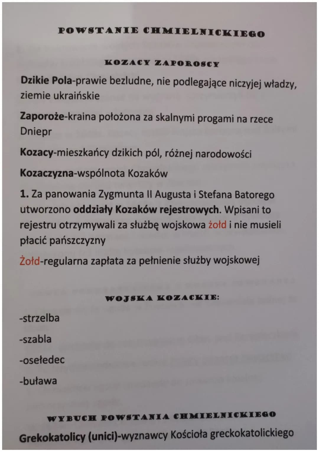 
<p>Powstanie Chmielnickiego było skutkiem złego traktowania wolnych Kozaków, co doprowadziło do wybuchu powstania kozackiego w 1648 roku. N