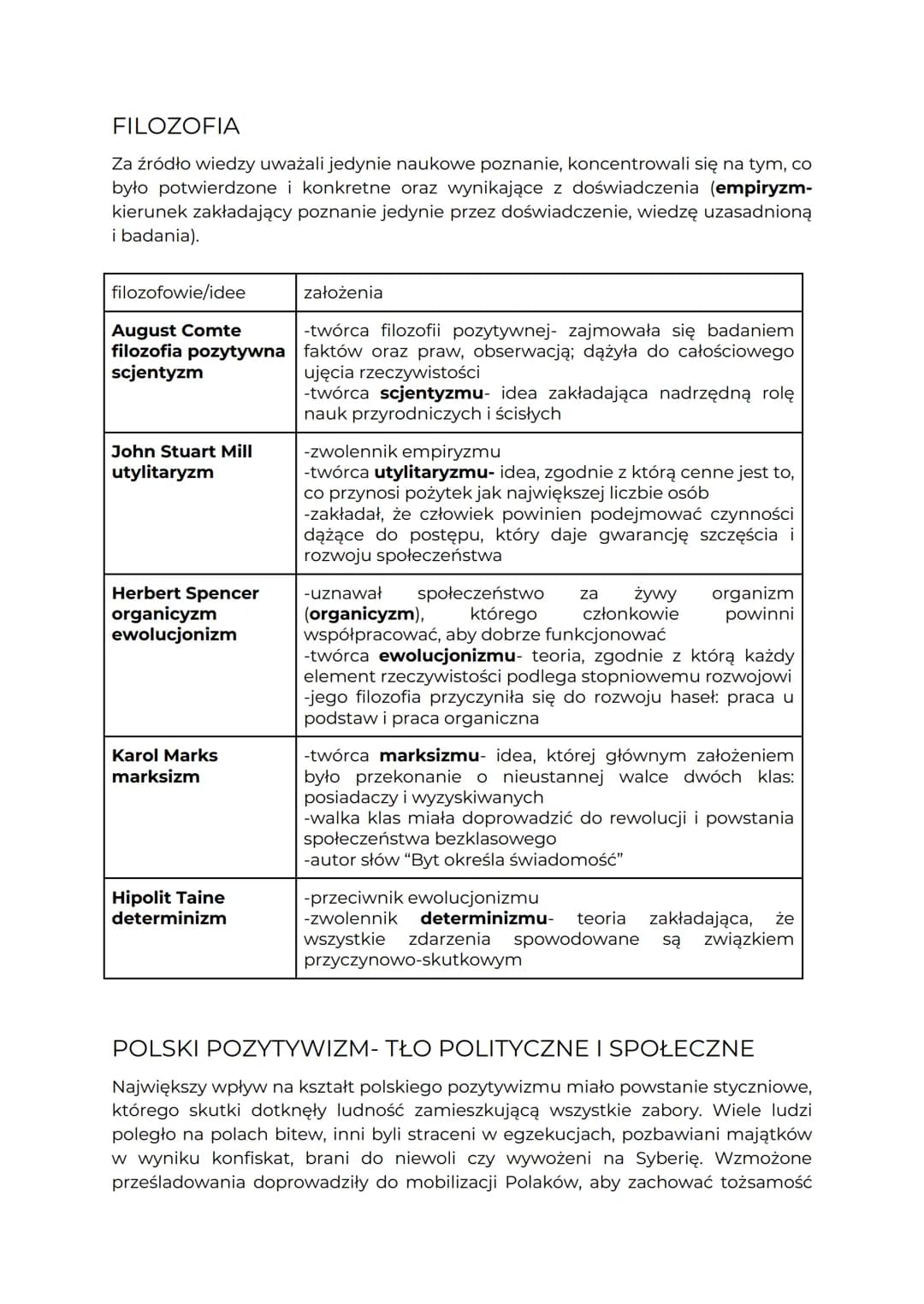 POZYTYWIZM
NAZWA
●
Termin "pozytywizm" odnosi się przede wszystkim do zjawisk kulturowych,
społecznych i politycznych, które zaistniały po p