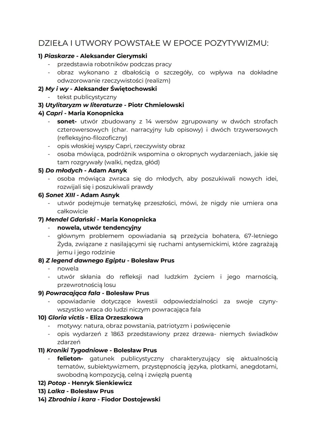 POZYTYWIZM
NAZWA
●
Termin "pozytywizm" odnosi się przede wszystkim do zjawisk kulturowych,
społecznych i politycznych, które zaistniały po p