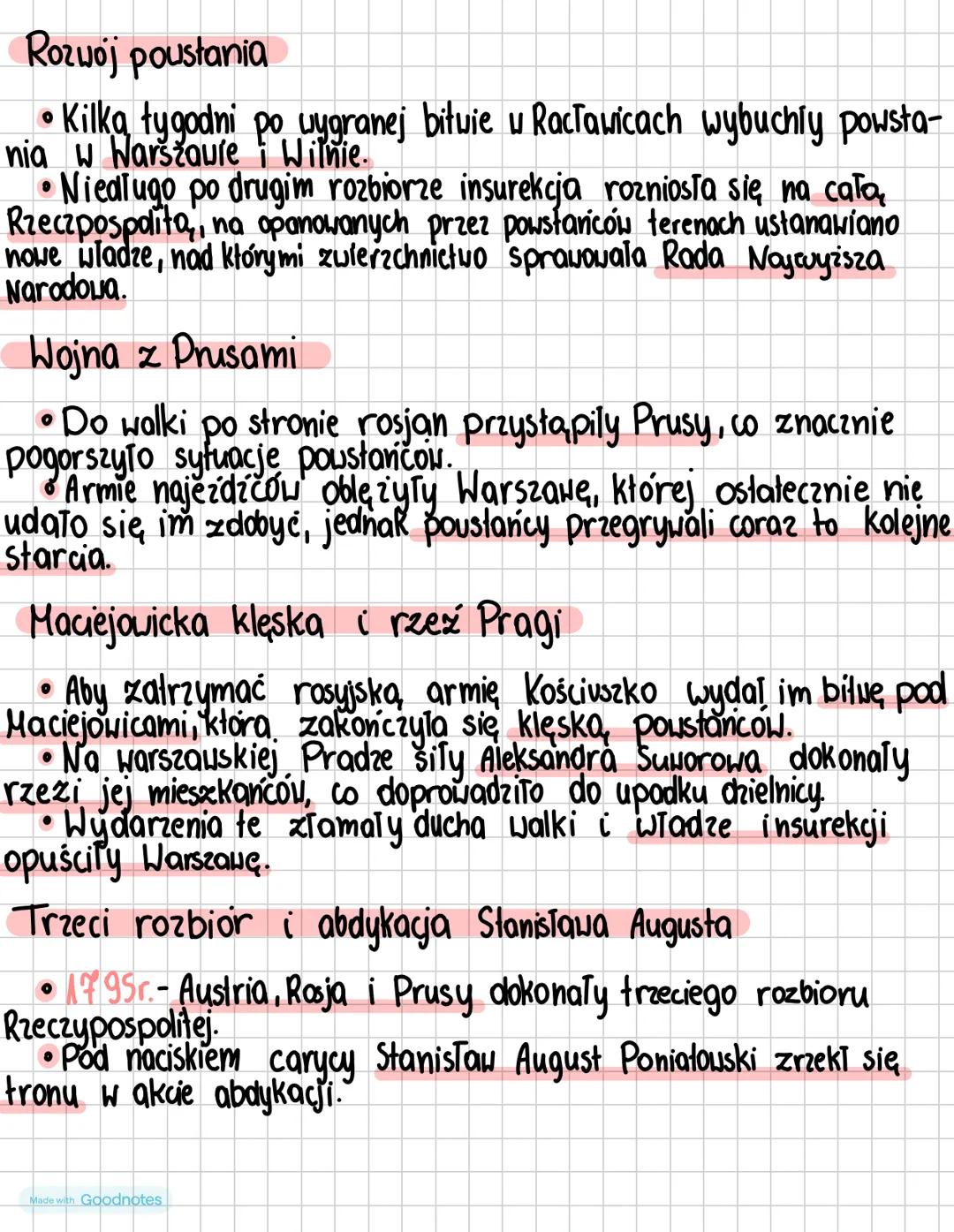 Powstanie kościuszkowskie i upadek Rzeczypospolitej w XVIII wieku