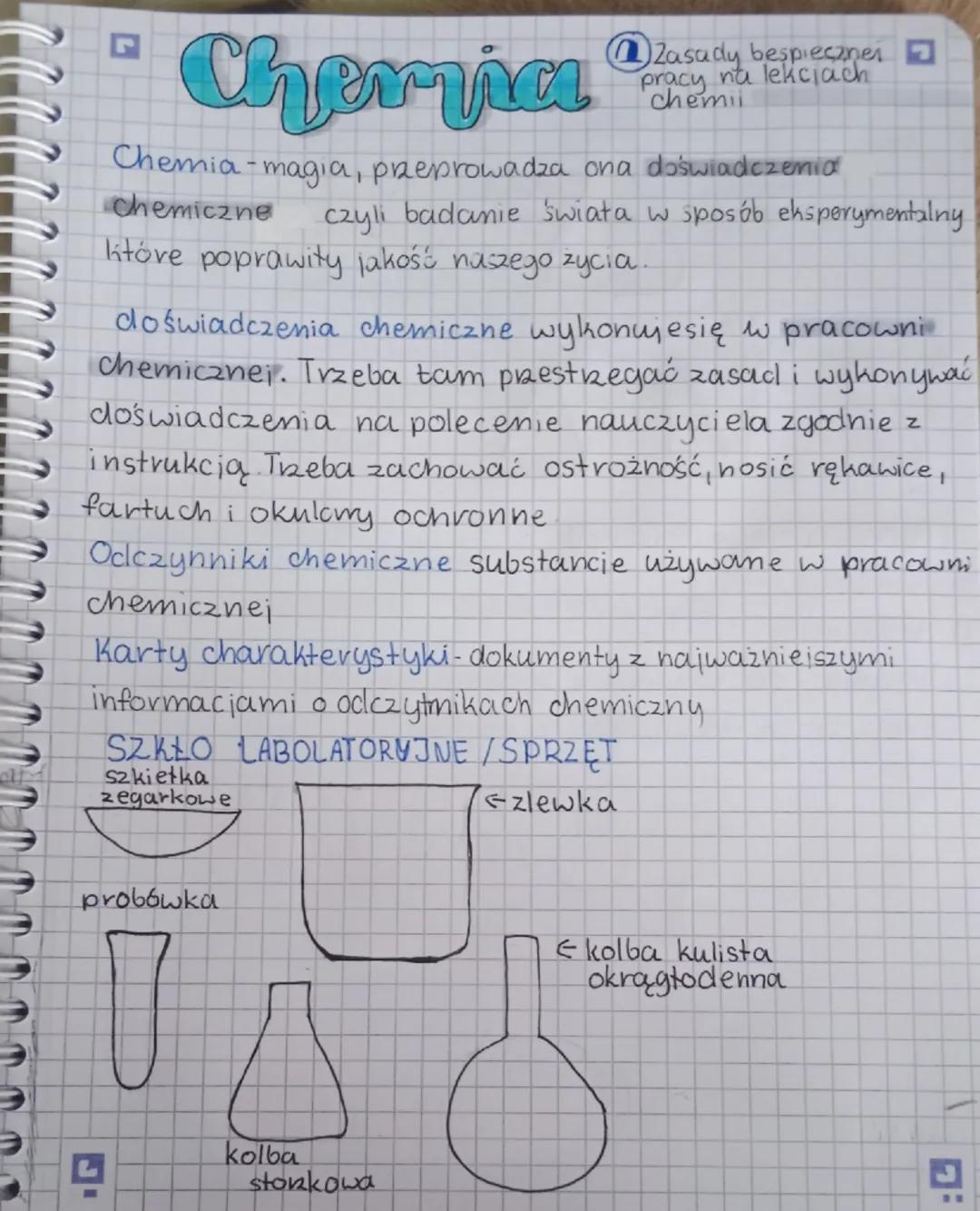 Chemia-zasady bezpiecznej pracy na lekcjach chemii
